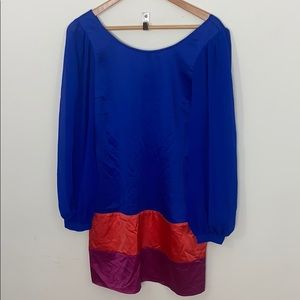 Rainbow Color Block Mini Dress